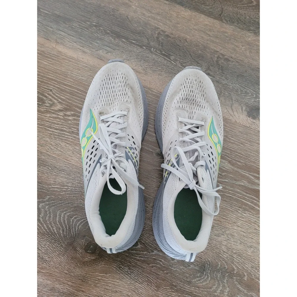 Saucony Ride 17 Mens Running Shoes Grey Lime Green S20924-96 Size 10.5 #1